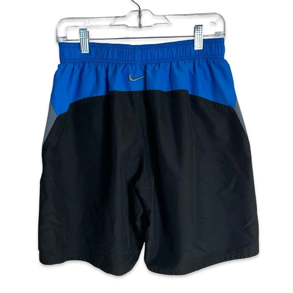 Nike Swim Trunks Mens Small Black Blue Grey Colorblock Board Shorts NESS5311